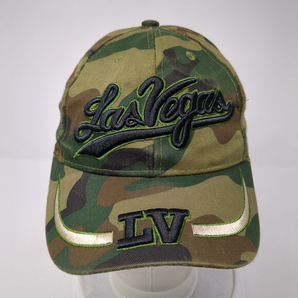 Las Vegas LV Strapback Hat Camouflage OS Adjustable Embroidered Lanza Cotton - Picture 2 of 9